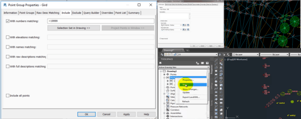 How to create Points Groups base on Raw description & other in Auto cad ...